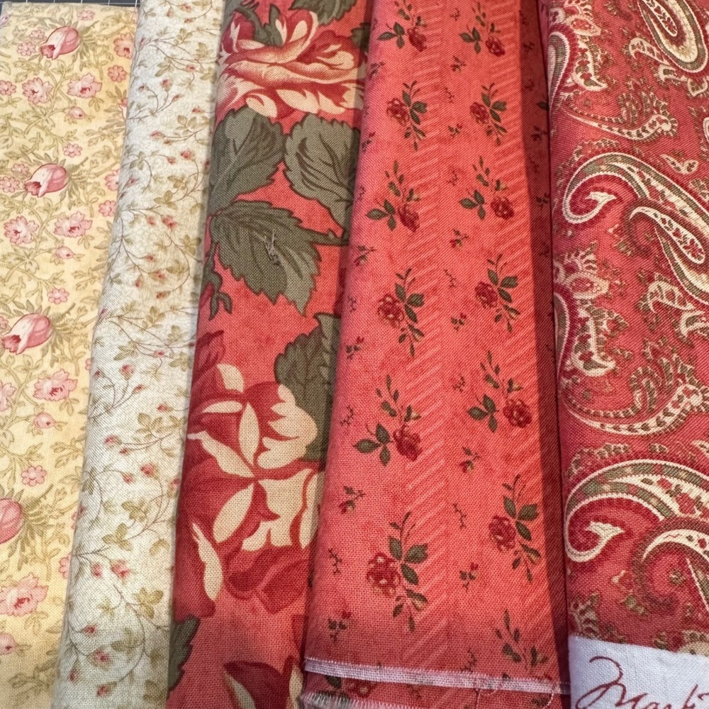 Moda Paris Flea Market Fabric Lot 3 Sisters OOP Floral Paisley 4.5+ Yards 5 Pcs